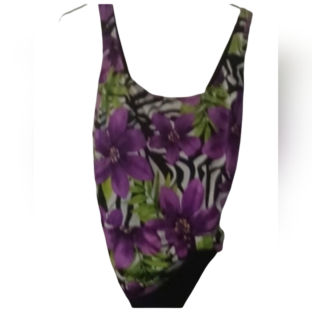 Croft & Barrow Women's Bikini with Purple Floral Design Size 14 - Picture 7 of 7